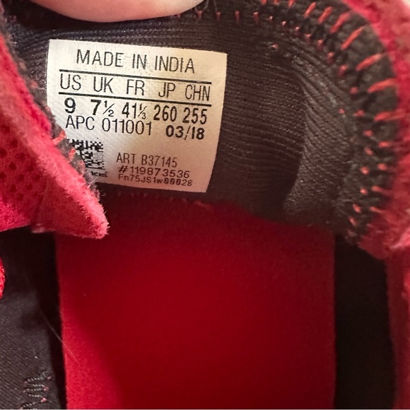 adidas Red and White Athletic Shoes - Picture 5 of 5